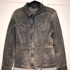DKNY Jeans Denim Jacket w/ Removable Faux Fur